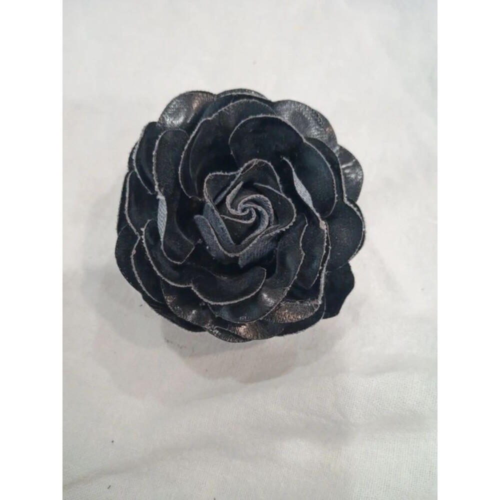 Multipurpose Fabric Black Rose Accessory-- Hair Tie/Clip Shoe Clip Brooch